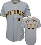 MLB Men's Pittsburgh Pirates Authentic Coolbase Jersey Personalized (Gray, 40/Medium)