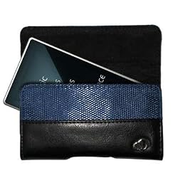 Black Leather and Blue Mesh Case Pouch with Belt Clip for Microsoft Zune HD 1...