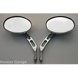 Pair of Custom Slotted Stem Motorcycle Mirrors 