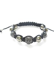 Handmade Sterling Silver 3.34ct Diamond Macrame Beads Bracelet Jewelry