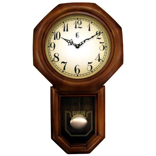 Geneva Schoolhouse Pendulum Wall Clock With Westminster Chime