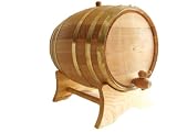 20 Liter (5.28 gallon) Brass Hoop Oak Wine Barrel Keg by barrelsonline.com