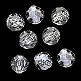 Swarovski #5000 Round Beads 8mm Crystal Silver Shade (8)