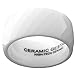 White Ceramic Ring by CERAMIC GESTALT® - 10mm Width. Faceted Design. (Avail. Sizes 5 to 14).