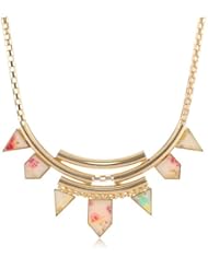 Steve Madden Geometric Floral and Tube Necklace, 22"