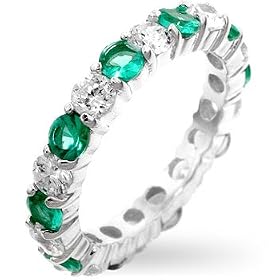 WOMEN'S RINGS STERLING SILVER and VERMEIL W COLORED CZ - Mini Jessica Band