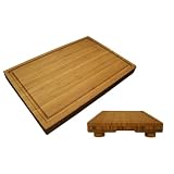 Island Bamboo 18-by-12-Inch Encinitas Butcher Block Cutting Board and Serving Tray by Island Bamboo
