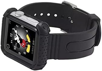 Smarfan Watch Band for Apple Watch All In One Ultra Rugged Active Workout Case/Band, Poetic [Rugged BAND] Apple Watch 42mm Case+Band Ultimate Shock Protection (Black)
