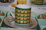 Houseware Demitasse Classic Coffee Espresso Cups and Saucers, Set of 6