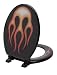 Black with Flames Elongated Toilet Seat