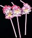 1 Dozen Simulated Silk Flower Straws. Each assorted color 2 1/2" flower is on a 10" bendable straw.