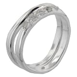 Sterling Silver Round Cut Cz Curve Stacking Right Hand Wedding Anniversary Band Rings Set