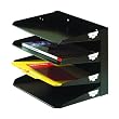 MMF Industries 4-Tier Letter-Size Horizontal Steel Desk Organizer, Black (264R4HBK)