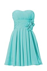 Strapless Lace-Up Sweetheart Chiffon Short Bridesmaid Dress/Party Dress 