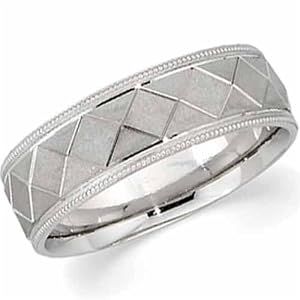Zigzag Platinum Men's Comfort Fit Wedding Band