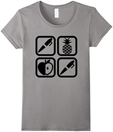 Women's PPAP Pen Pineapple Apple Pen T-shirt Large Slate