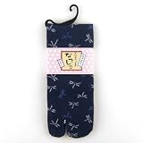Women's Dragonfly Tabi Fashion Midcalf Socks with 7 inch cuff, Navy Blue