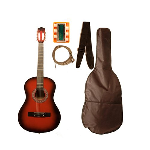 Austin Bazaar 38 Coffee Color Guitar with Carrying Bag and Accessories