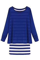 Lace Striped Print Shift Long Sleeves Short Party Dress 