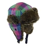 David & Young Jane Plaid Faux Fur Trooper Hat for Kids