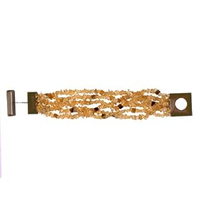 Wooden Bracelet with Citrine Chips in White Gold From the Amazonas Collection... by Mauricio Serrano