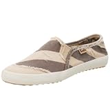 Keds Womens Champion Lug Destroyed Slip-on,Tan/Espresso Stripe,10 M