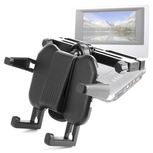 DURAGADGET Black Expandable Headrest Cradle For Xenta Xenta 7, Xenta 9 Portable DVD Players