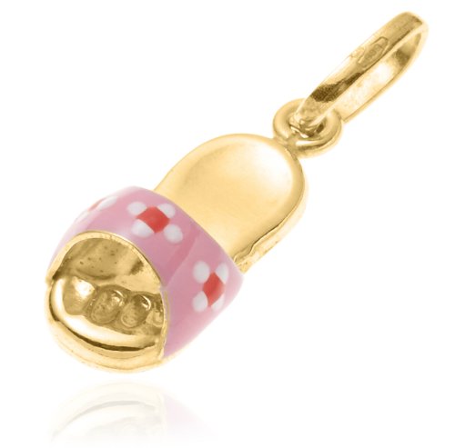 Buy 14k Yellow Gold Pink Enamel Sandal Charm by Amazon.com Collection