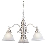Sea Gull Lighting 31050-962 Canterbury Three Light Chandelier, Brushed Nickel Finish with Satin Etched Glass