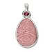 Sterling Silver, Magenta Quartz and Pink Fiber Optic Pendant by Sajen