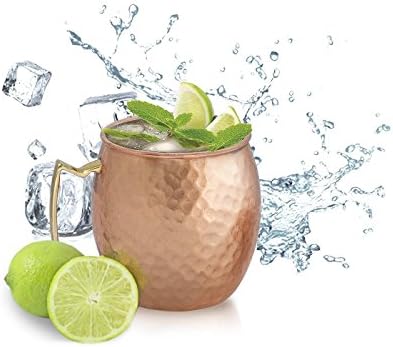 Moscow Mule 16 Oz, Handcrafted Hammered Barrel, Authentic, Cooper Plated, Stainless Steel, Rose Gold, Beer Mug, Unique Gift, Thick Wall, Classic Finish