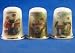 Porcelain China Collectable Thimbles - Set of Three Singer Sewing Ladies