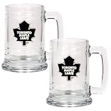 NHL Toronto Maple Leafs Two Piece 15-Ounce Glass Tankard Set- Primary Logo