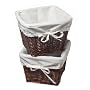 Set of 2 Cherry Shelf Baskets with White Liners