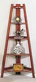 Review AtHomeMart  / 5-Tier Wooden Corner Bookshelf in Cherry Finished