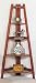 5-Tier Wooden Corner Bookshelf in Cherry Finished