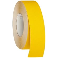 Brady 60' Length, 2" Width, B-916 Grit-Coated Polyester Tape, Safety Yellow Color Anti-Skid Tape Roll Mounted