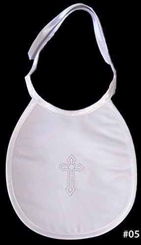 Christening Baptism Bautizo Embroidered Baby Bibs Boys Girls Cross (BIBS05)