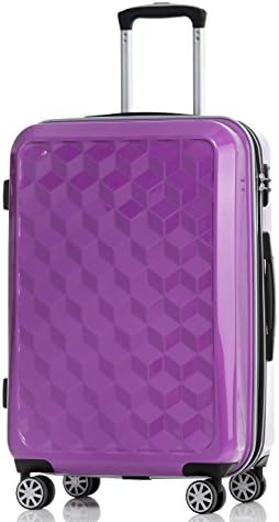 Longraftsman Travel Luggage PC8001 4 Wheel Cabin Trolley Set,20inch (20", purple)