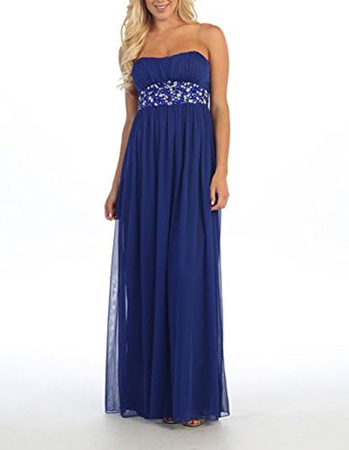 Trendy Tummy Maternity Fiona Women's Long Formal Pregnancy Evening Gown (X-Large, Royal Blue)