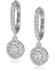 10k White Gold 1/2 Cttw Diamond Galaxy Earrings