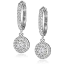 10k White Gold 1/2 Cttw Diamond Galaxy Earrings