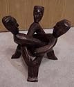 3 Headed "Unity" Wood Wooden Carving - Made in Ghana