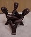 3 Headed "unity" Wood Wooden Carving - Made In Ghana