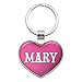 Metal Keychain Key Chain Ring Pink I Love Heart Names Male M Mary - Mary