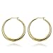 OXA Fashion Star Street Snap Popular Accessories Color Retention Gold plated 35mm DiameterEarrings (Rose Gold,Yellow Gold)