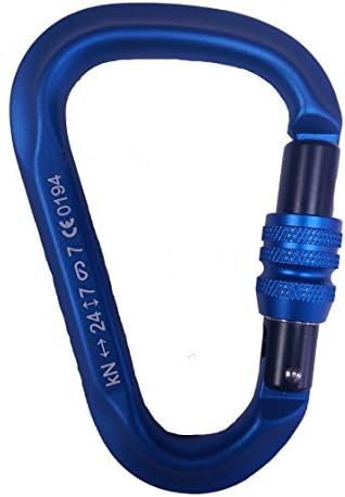 Climb X USA Ultra HMS Aluminum Screwgate Rock Climbing Carabiner - 24kn - NEW (Blue)