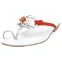 Tods Women's Two Tone Silver Twist Toe Strap Sandal