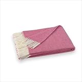 Assiro Herringbone Throw in Wild Orchid Pink