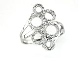 14K White Gold Diamond Circles Right Hand Ring